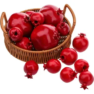 15 PCS Artificial Pomegranate Decoration Fake Fruit Model Realistic Lifelike Display for New Year Garden Restaurant
