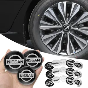 4pcs 56mm 60mm Aluminum Nissan GTR Nismo Logo Car Wheel Hub Center Cap Stickers Decals, Vehicle Exterior Decoration, For Nissan X-Trail Qashqai Juke Leaf Micra NOTE Altima Maxima Murano Rogue Patrol Pulsar NISMO Auto Styling Accessories