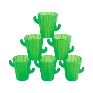Cactus BPA-Free Plastic Shot Glasses - 12 Ct.