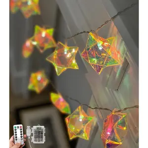 10ft 20-LED Holographic  String Lights -  for  Decor,  Gatherings, Seasonal Celebrations, Christmas Gifts, Halloween, Birthday Decorations(Warm White)