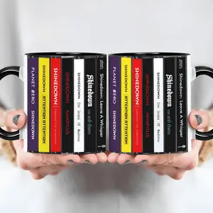 Shinedown Albums Cassette Retro Music Accent Mug, Modern Hard Rock Coffee Mug, Vintage Cassette Album Art Mug, Heavy Rock Fan Drinkware Gift