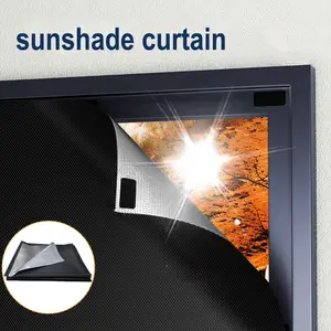 Lightweight and durable silver black blackout cloth - can be cut blackout cloth, portable blackout cloth self-adhesive sky blackout cloth - simple design can be freely cut, suitable for blocking light in living rooms, balconies, study rooms, attic rooms