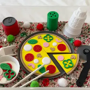 Pizza Puzzle Sensory Bin, Classic Novelty Stress Relief Toy for Kids