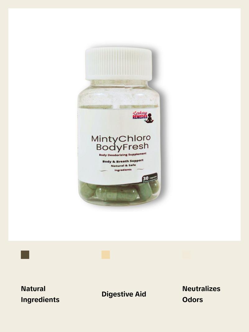 MintyChloro BodyFresh Pills- Body Odor, Gut & Skin Capsules