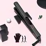 Thirtek 2-in-1 Hair Curler & Straightener Iron, Plug-Powered Tool with 15s Fast Heat-Up, 5-Temp LED Display, Floating Plates, 360° Cord, Heat-Resistant Glove, 2 Clips for Bouncy Curls & Curl Transformation