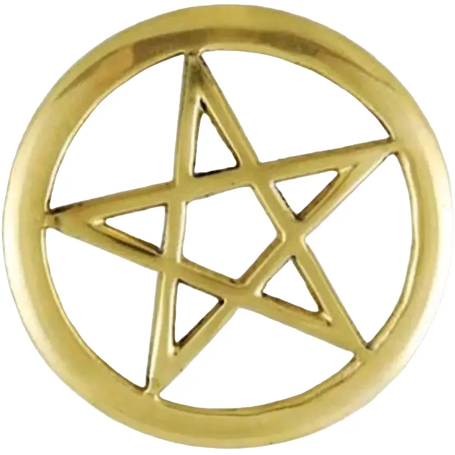 Pentacle Cut Out Brass Altar Tile 3"