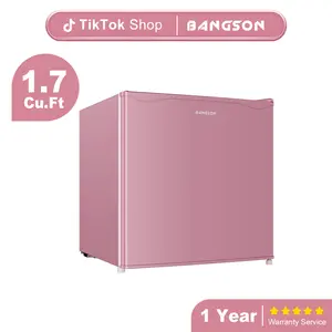 BANGSON 1.7 Cu.Ft Mini Fridge With Freezer, Small Refrigerator, Single Door Refrigerator, Room Fridge, Protable Refrigerator, Under-counter Refrigerator, Compact Refrigerator, Gift Idea, Christmas Gift