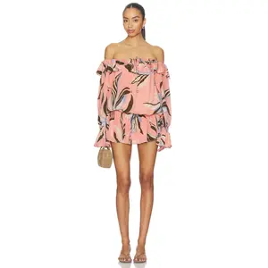 ROCOCO SAND Off Shoulder Short Dress in Pink