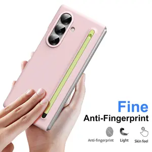 Suitable for Samsung fold7/fold6/fodl5/fold4/fold3 Feihu folding mobile phone case pen slot integrated all-inclusive silicone material no fingerprints advanced style business