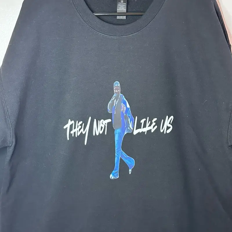 Kendrick They Not Like Us Men & Women T-Shirt, Casual Crewneck Sweatshirt & Hoodie, Black Design with Graphic Text - Comfort, Pullover, Tops, Womenswear