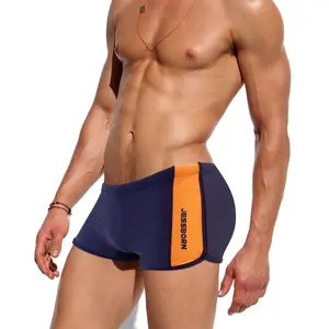 Side Slit Boxer Men's Sports Fitness Swimming Trunks