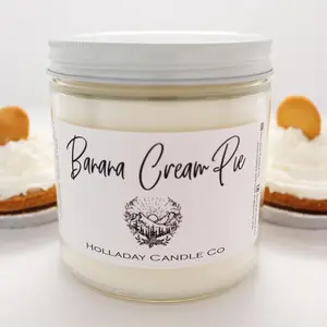 Banana Cream Pie Candle Gift Bedroom Lavender Christmas Soy Wax Clean Burning High Quality Fragrance Oil Wax Melt Luxury Hand Poured Artisan Long Lasting Candle Candles Gifts for Mother's Decor Vanilla