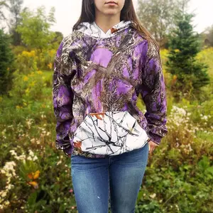 Women's Hooded Camo Sweatshirt Purple