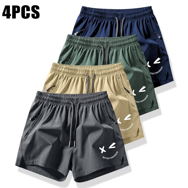 Men's shorts with drawstring waistband, made from lightweight polyester fabric, featuring pockets, perfect for beach or outdoor activities, everyday wear shorts | Drawstring Waist Shorts | Lightweight Shorts