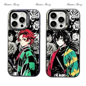 Comic Anime Demon Slayer Cool Phone Cases For iPhone 17 Promax Pro Air 16 Plus 15 14 13 12 11 Black IMD Shockproof Dustproof Protective Cover Shells Gift For Fans Birthday Christmas Valentine Halloween