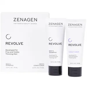 Zenagen Revolve Men's Travel Kit - Men's Shampoo & Conditioner - 2.5 FL OZ (74 mL) - Developed for Fine and Visibly Thinning Hair