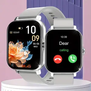 Smartwatch with wireless, wireless call reminder, multifunctional sports watch, USB charging, silicone strap-180mAh battery, smartwatch for Android phones, unisex, fashionable