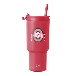 Simple Modern Officially Licensed Collegiate Trek Tumbler 30oz - Flip Lid with Straw - Leak Proof, Dishwasher Safe Water Bottle - College Football Gifts for Men, Women, Dad and Mom