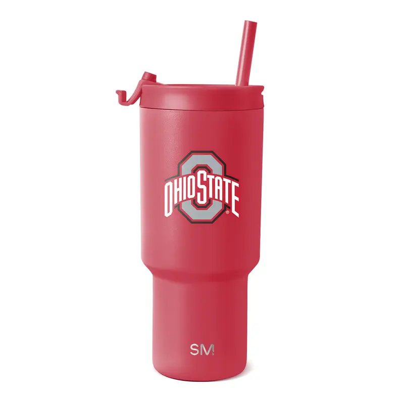 Simple Modern Officially Licensed Collegiate Trek Tumbler 30oz - Flip Lid with Straw - Leak Proof, Dishwasher Safe Water Bottle - College Football Gifts for Men, Women, Dad and Mom