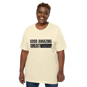 G.A.G. Lyric Tee "Not Coming Down to Meet Your Reach" Unisex T-Shirt Cotton Fabric Soft Stretch Menswear Top Streetwear Tshirt Casual Crewneck Shortsleeve Natural Tropical Fitted Slogan Summer