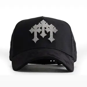 Barbas Hats Chrome Rose Gold – Premium Black Adjustable Snapback with 3D Chrome Metal Crosses, Trendy Streetwear Baseball Cap, Gift For Him, Gift For Her.