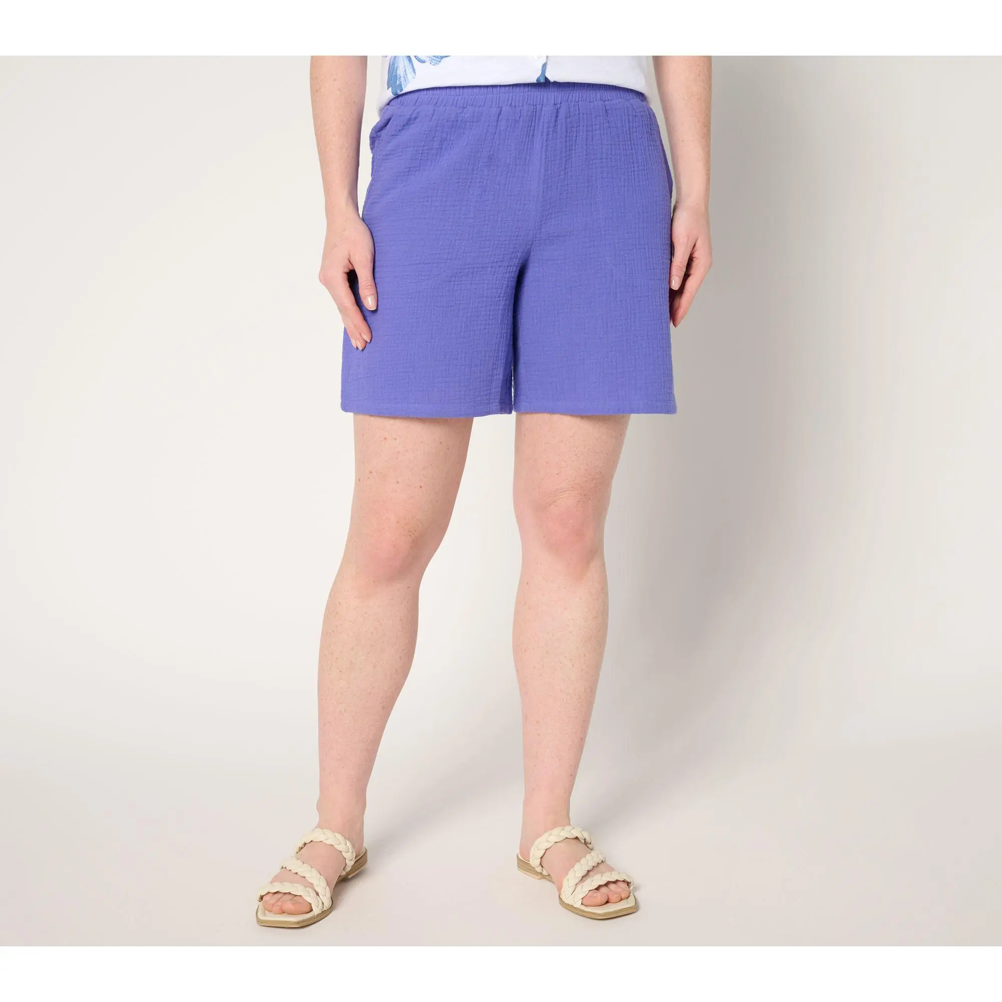Belle Beach by Kim Gravel 100% Cotton Gauze 7" Shorts