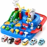 Car Adventure Toy Race Track Playset for Toddlers 3-5, Interactive City Rescue Puzzle with 6 Buttons 8 Challenges & Mini Cars, STEM Motor Skills Educational Gift for Boys Girls
