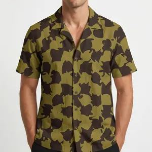 [HOT SUMMER 2026] Tropical Camouflage Hawaiian Shirt – Green Black Camo Aloha Button Up, All Over Print Beach Summer Shirt for Men