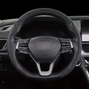 3-Piece Segmented Nappa PU Leather Steering Wheel Cover for Men and Wom Sweat Absorbing and Wear-Resistant Protective Car Steering Wheel Cover Segmented Design Anti-Skid Universal Car Wheel Cover Protector
