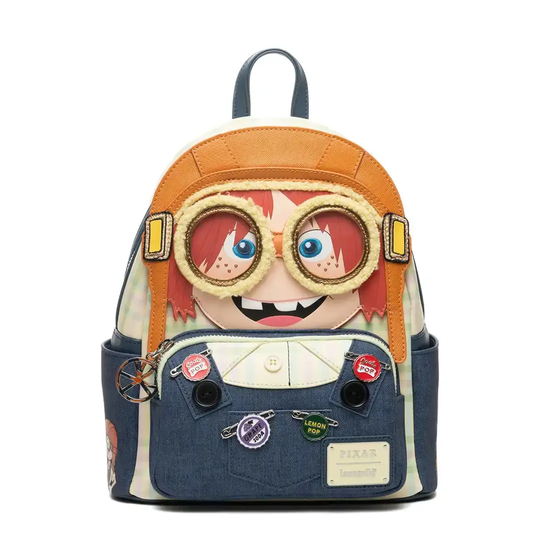 Loungefly Disney Pixar Up Young Ellie Explorer Cosplay Cute Backpack - 707 Street Exclusive, Functional Casual Printed Mini Backpack Purse with Cartoon Character Patterns, Backpack Cute