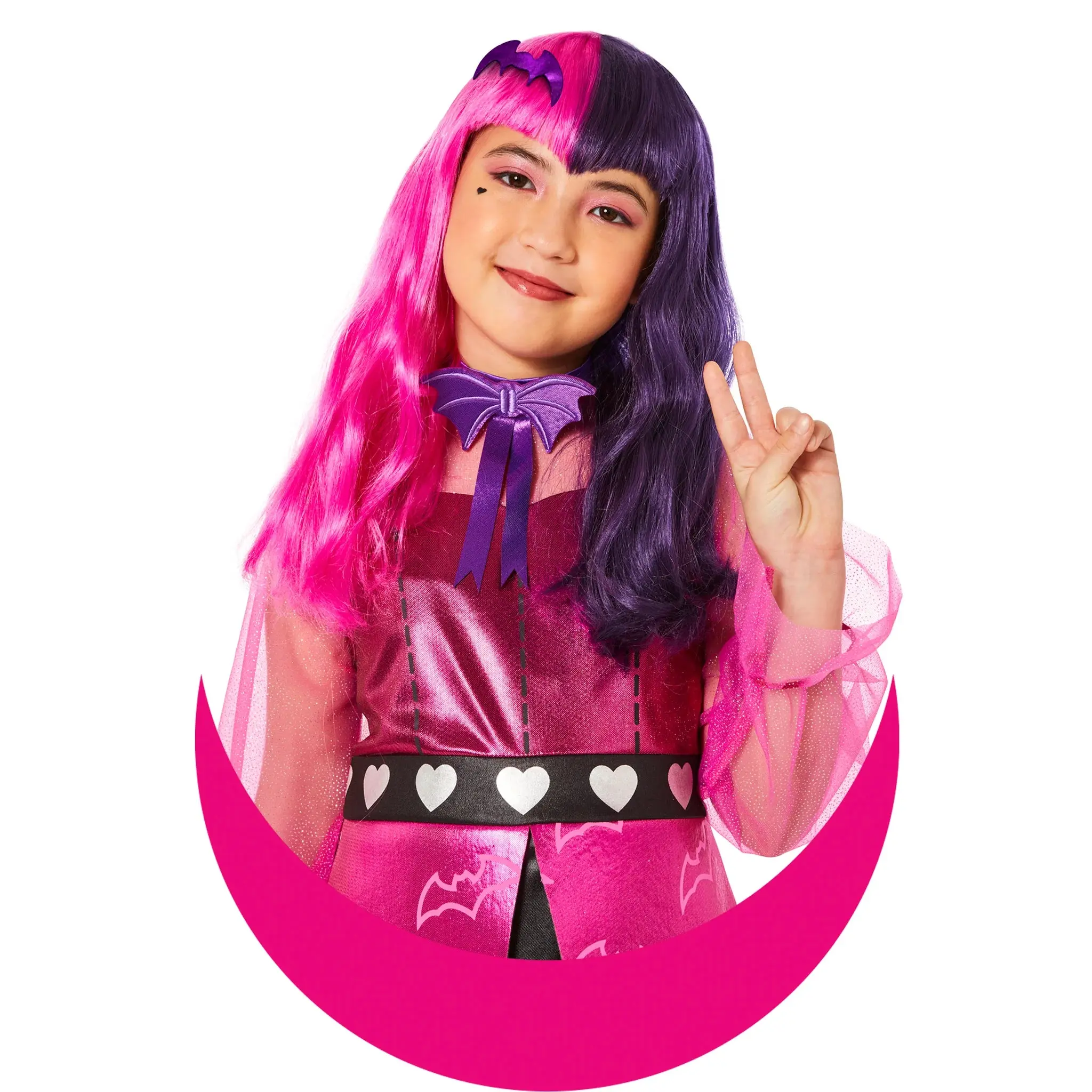 Girls Monster High Draculaura Costume Wig
