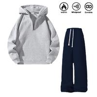 Gray top + blue long pants