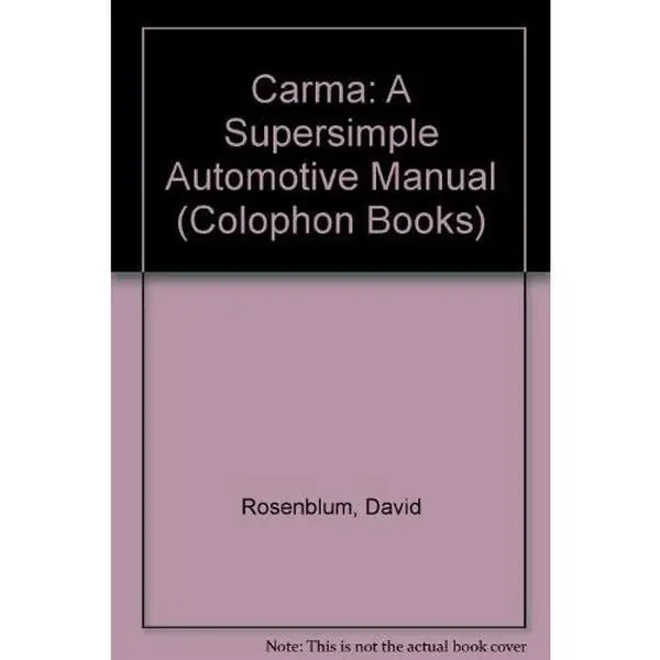 USED-Carma (Harper colophon books ; CN 326) by David Rosenblum (Paperback)