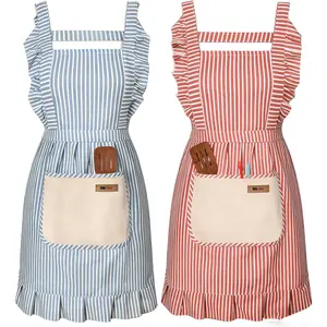 2 Pack Adjustable Kitchen Apron Cooking Apron For Women For Men With Pockets Work Apron Grill Restaurant