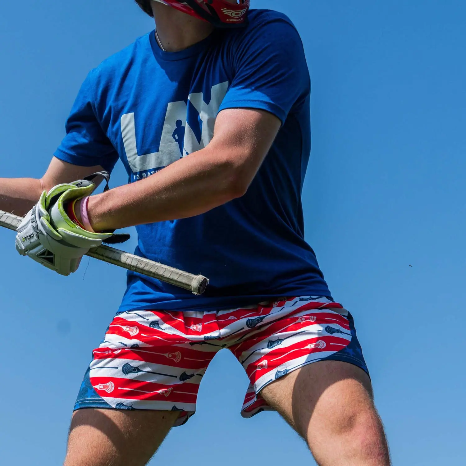 Lacrosse Beckett™ Shorts - Stars & Stripes, Elastic Waist, Loose-Fitting, Breathable for Lounging & Lacrosse Activities, Practices, Incredibly Comfortable, Year-Round, Moisture-Wick, Game, Quick Dry