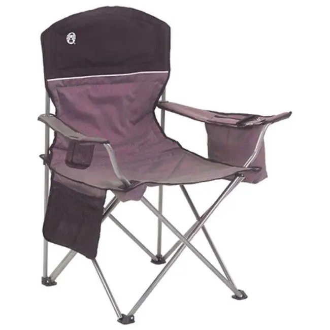 Coleman Quad Cooler Chair - Black-Grey Foldable Built-In Cooler Bag, Compact Collapsible Dual Purpose Camping Furniture for Sports & Outdoor Activities (Foldable, Built-In Cooler, Compact Collapsible, Cooler Bag, Dual Purpose Chairs), Foldable Chairs