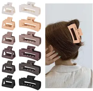 12 Pcs Rectangle Clips, Accessories for Women and Girls, Including 6 Pcs 4 Inch Large Clips for Thick Hair and 6 Pcs 2 Inch Small Clips for Thin Hair