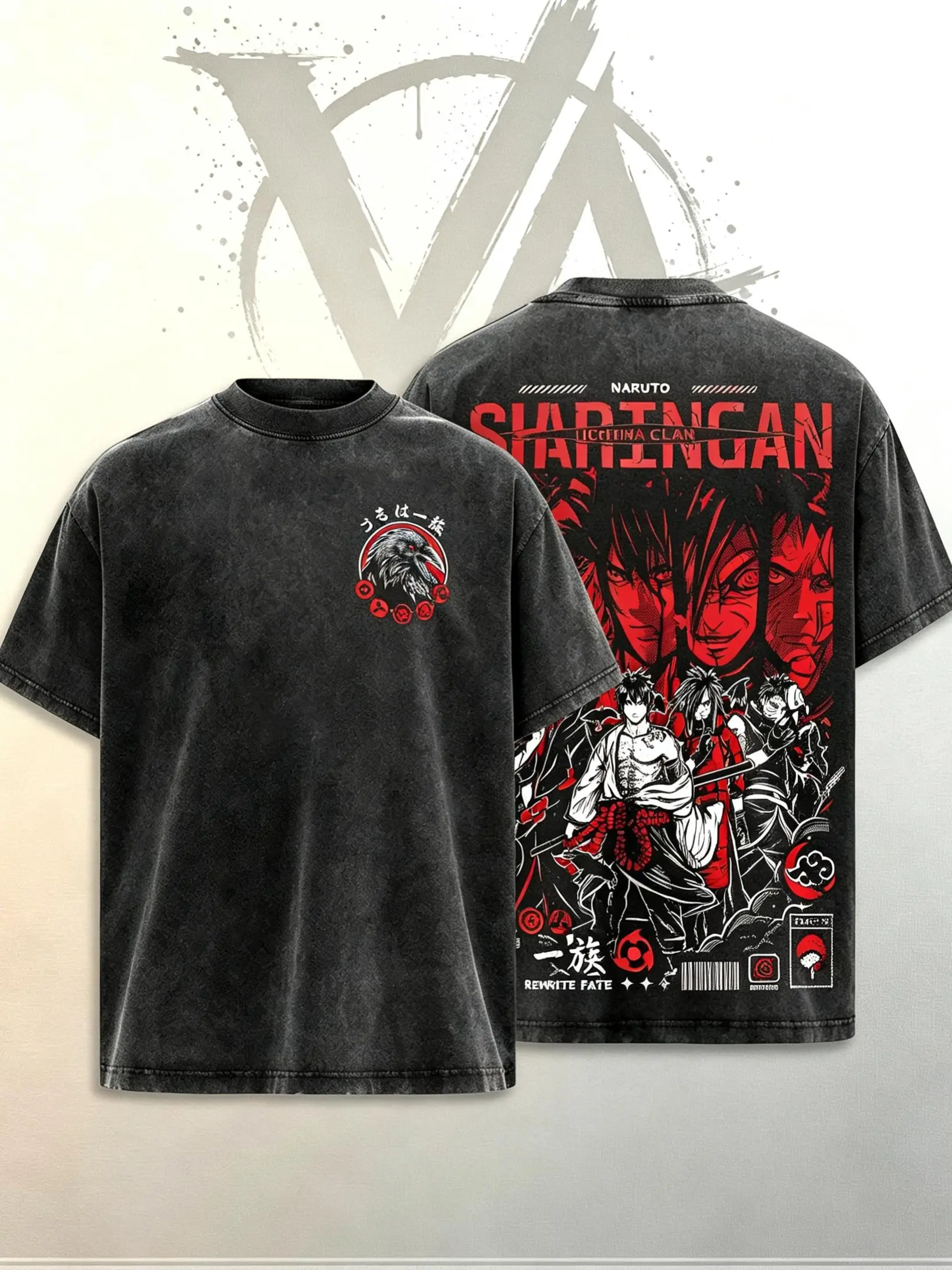 [AVT]Uchiha Clan|Madara|Sasuk|Shisui|Obito Vintage Washed T-Shirt|Sharingan Anime Graphic Tee|Heavy Cotton Oversized Streetwear|Dark Ninja Manga Shirt Gift for Naruto Fans,trendy t-shirts,symbol t-shirt,invincible shirt,humor shirt,funny student shirt