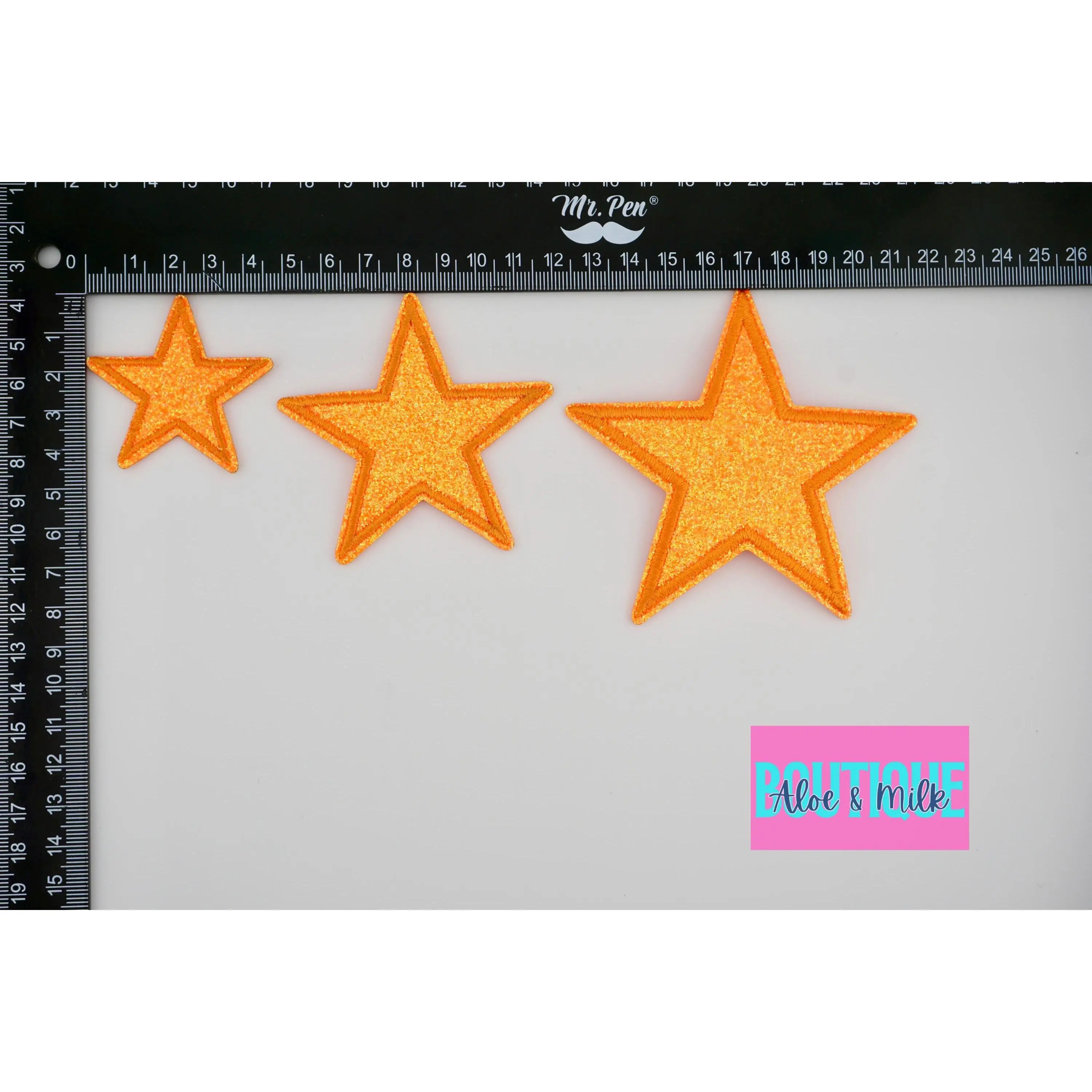 Fine Glitter Star Bundle Set of 3, glitter star patches, cheer patch, dance patch, game day, patch filler