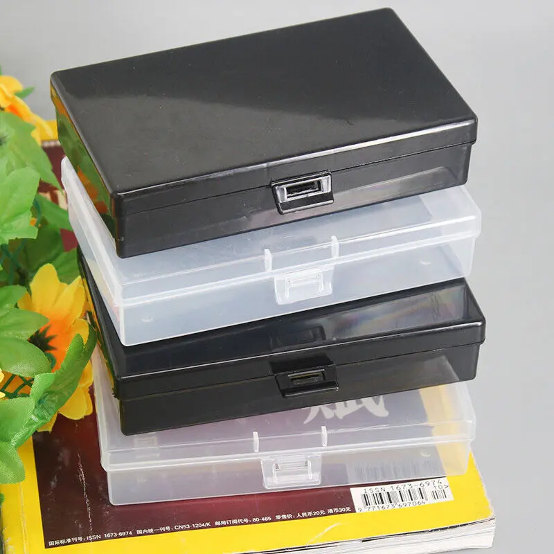 Rectangle Clear Plastic Small Box Hook Jewelry Earplugs Container Storage Case﹜