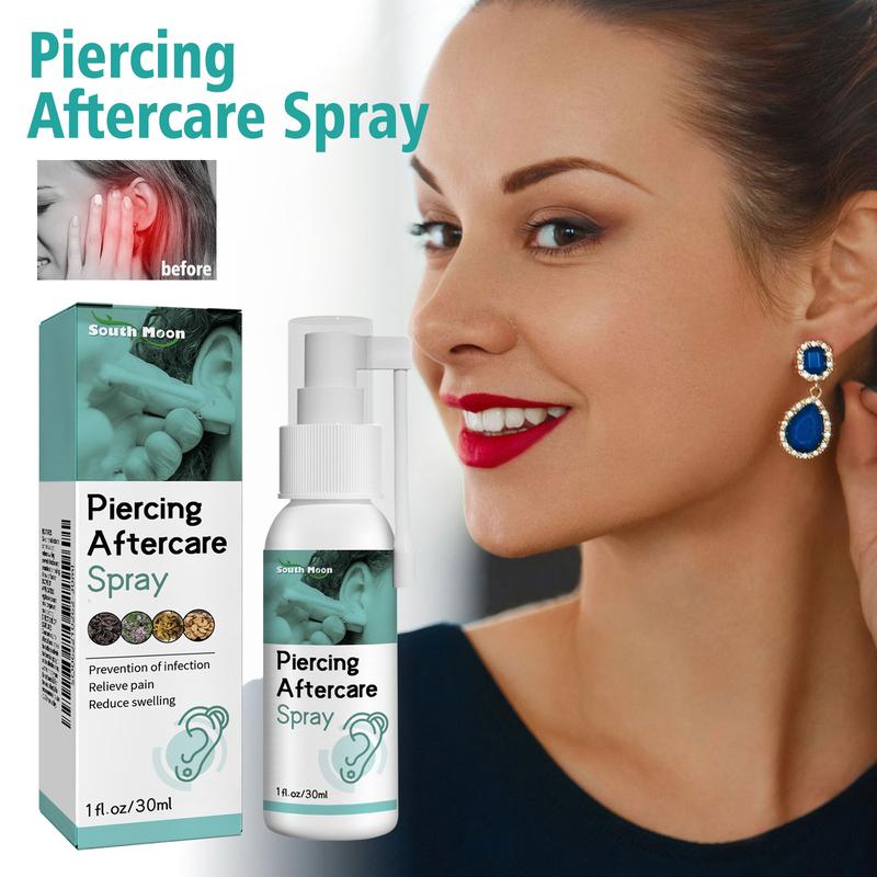 Piercing Aftercare Spray，Suitable for Ear, Lip, Tongue, Nose, Navel and Other Empty Positions, Mild and Non Irritating, Suitable for Post Perforating Care, Ear Hole Cleaning, Easy To Use