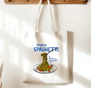 More Spaghetti Less Upsetti Sublimated Canvas Tote Bag