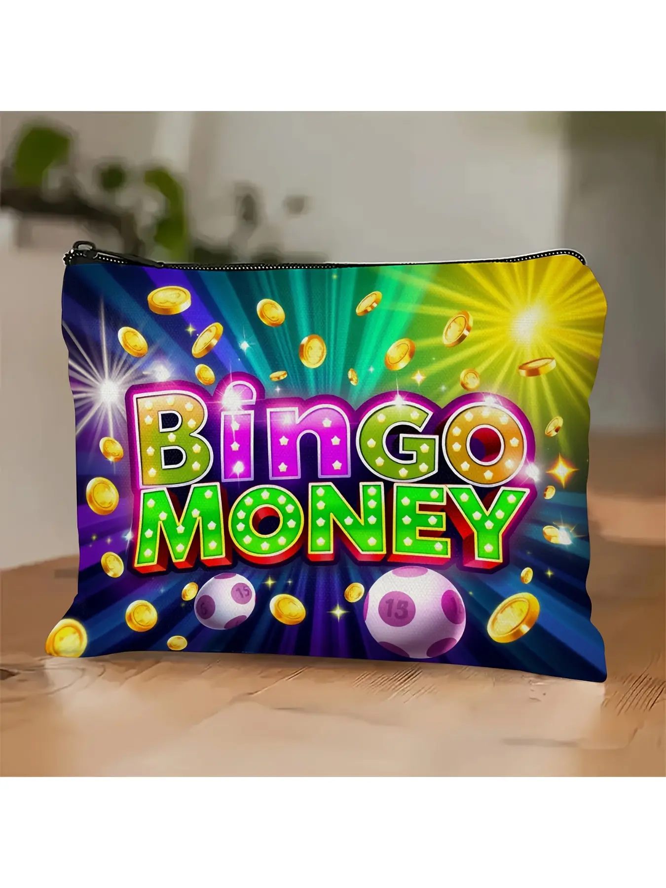 Vibrant Bingo Makeup Bag - Multi-Purpose Cosmetic Organizer Pouch, Makeup Organiser, Makeup Storage Bag Organizer for Cosmetics, Travel Essentials, Bingo Supplies - Perfect for On-the-Go Bingo Enthusiasts and Travelers