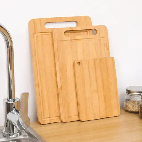 Durable Bamboo Cutting Board for Kitchen, Cooking Cutting Board, Single-Sided Deep Juice Groove, Wide Handle, Ideal for Meat, Vegetables, Fruits, Bamboo Chopping Boards, Wooden Cutting Boards