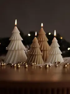 1pc 9cm -Style Christmas Tree Candle, Festive Home Decoration & Gift, Perfect for Room Decor and Holiday Atmosphere