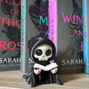 Bookshelf Grim Reaper Figurine / Ghost / Death Figure / Suriel | Bookshelf Decor | 3D Printed Gift, Bookish Merch, Teacup Coffee, Good Read Statues Home Ornament Magical Gothic Friend Ornaments