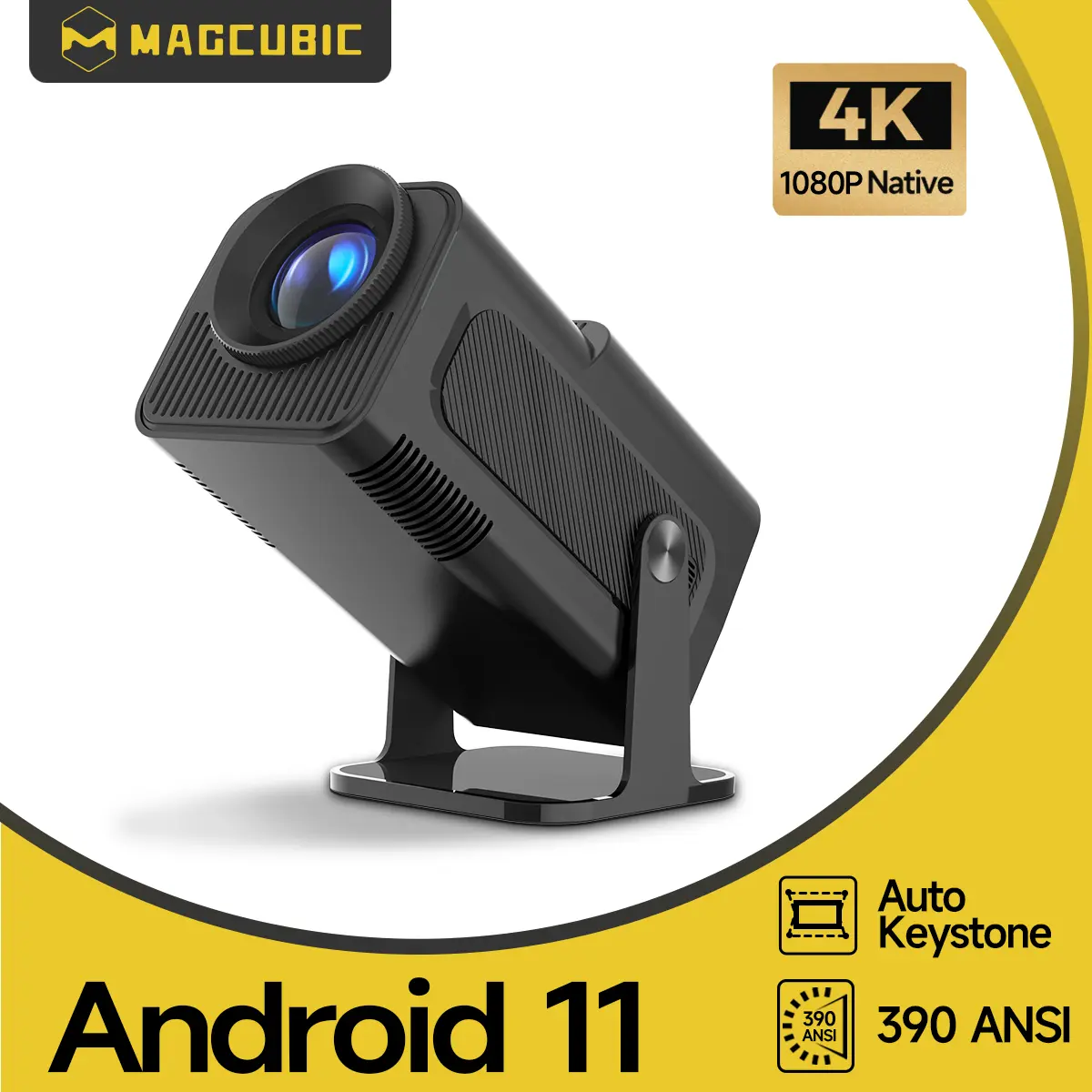 [US warehouse] Magcubic HY320 390ANSI Portable Projector Native 1080P 4K Videosource Supported  Android 11 Wifi6 BT5.0 Home Cinema Allwinner H713 Projetor Upgrated HY300 #SummerWins #DealsForYouDays