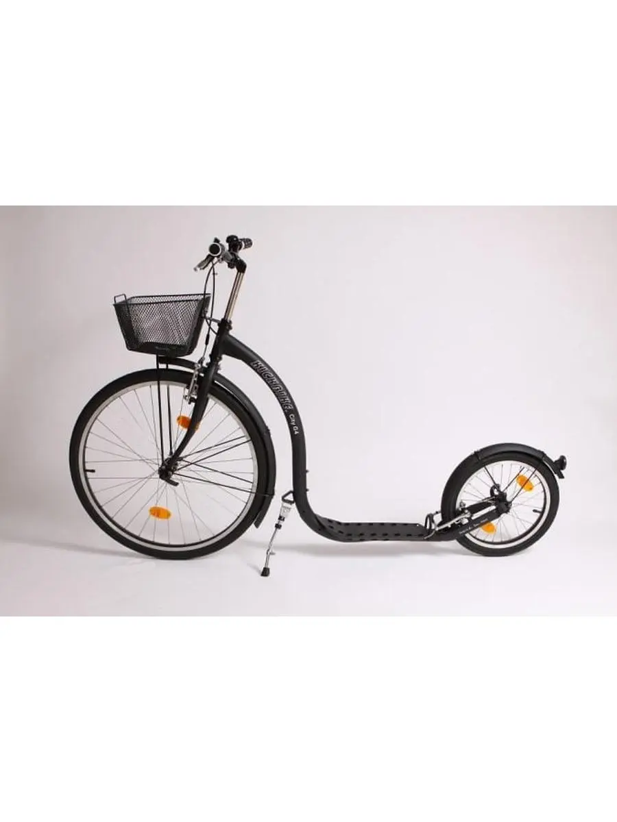 Kickbike America City G4 Kick Scooter, Compact Unisex City Cruiser in Matte Black with Extended Neck for Upright Riding, Ladies, Small Riders, Upright Kick