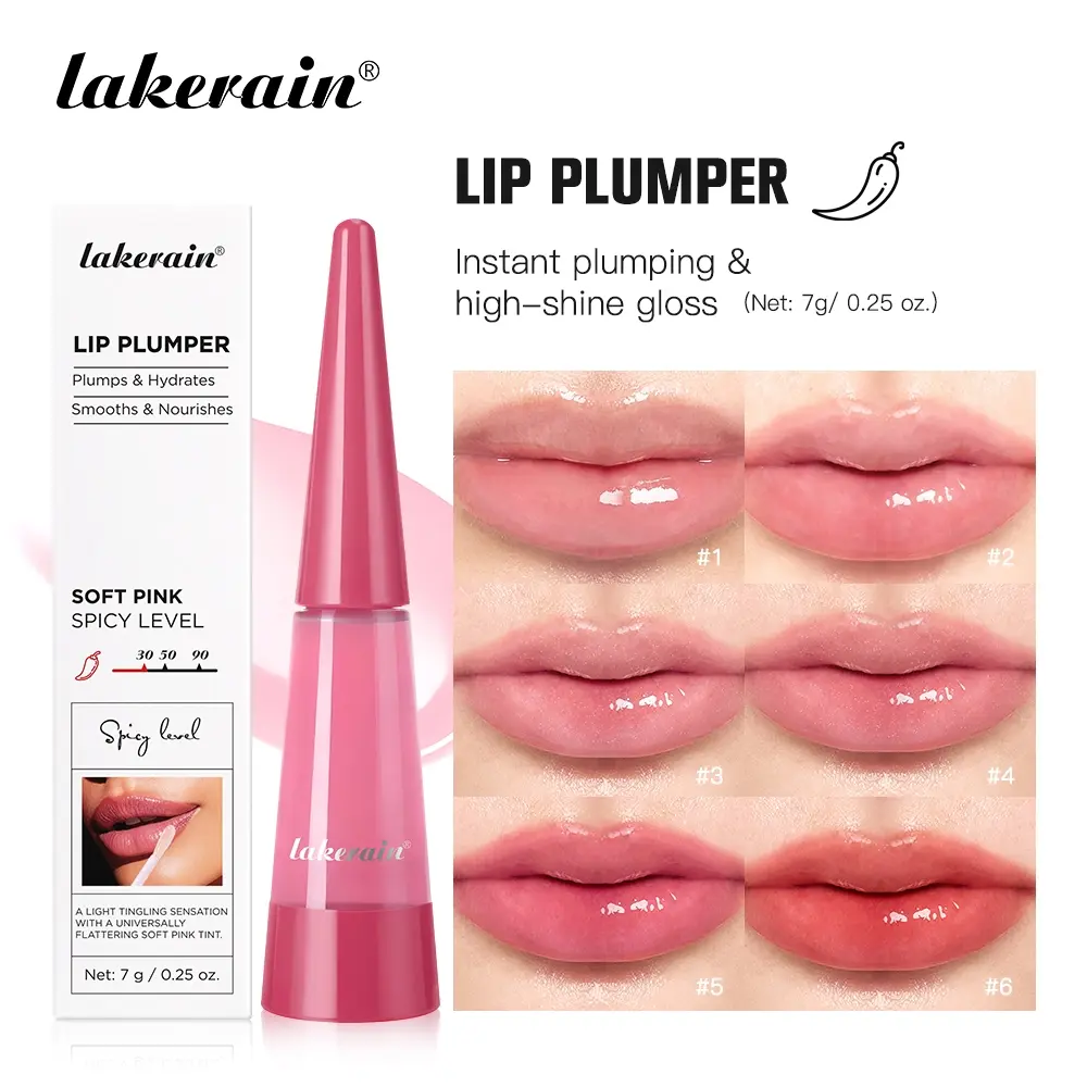 Lakerain Moisturizing Lip Plumper, Nourishing Plumping Lip Gloss, Hydrating Lipgloss, Lip Care, Instant Fullness & Radiant Finish, Long-Lasting Moisture, Boosts volume for fuller lips, Hydrating Formula, 6 Shades for All Skin Tone, Cosmetics