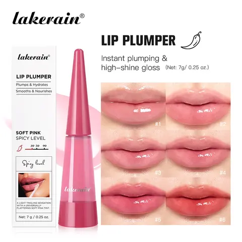 Lakerain Moisturizing Lip Plumper, Nourishing Plumping Lip Gloss, Hydrating Lipgloss, Lip Care, Instant Fullness & Radiant Finish, Long-Lasting Moisture, Boosts volume for fuller lips, Hydrating Formula, 6 Shades for All Skin Tone, Cosmetics